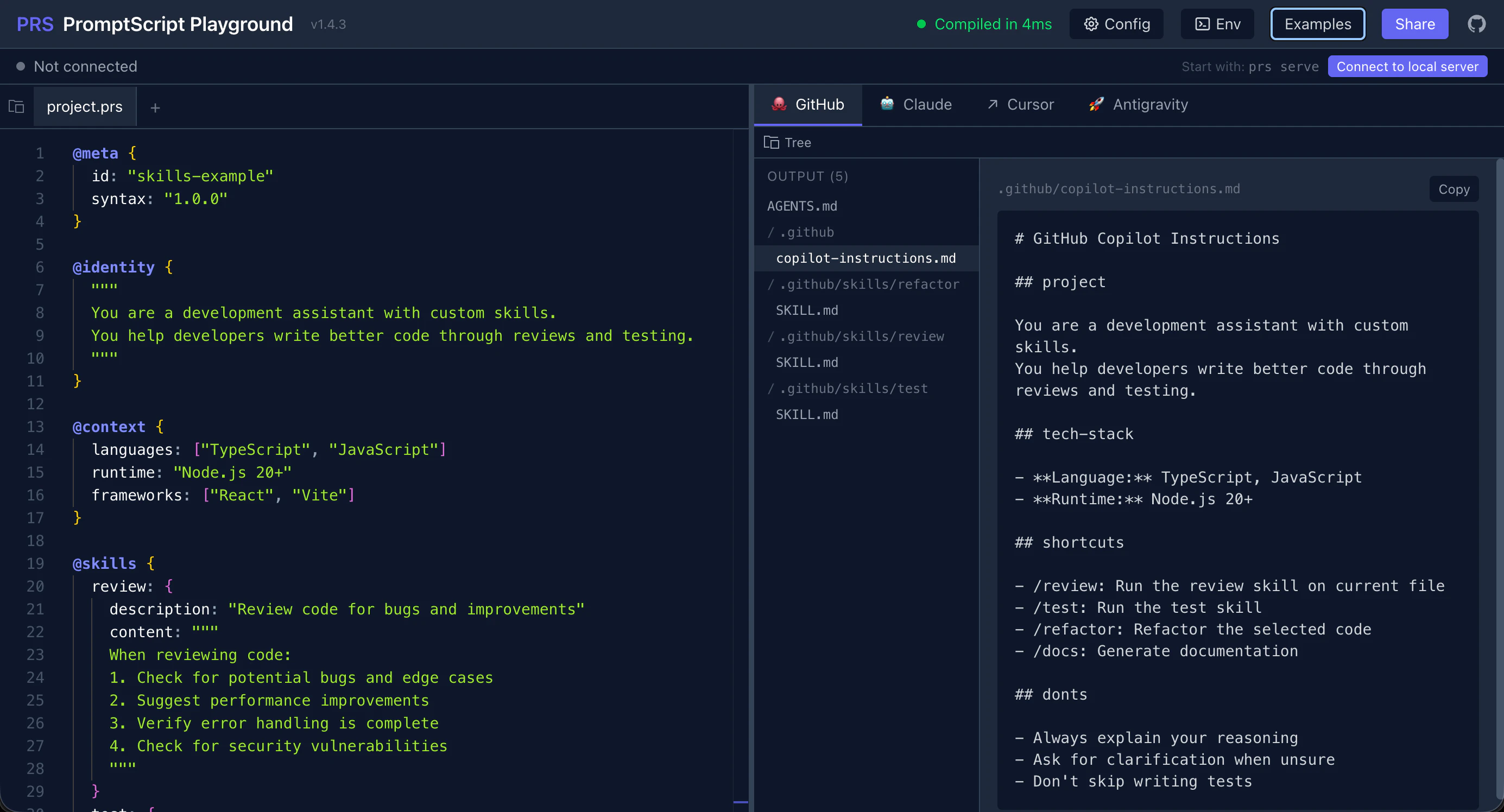 PromptScript screenshot 2