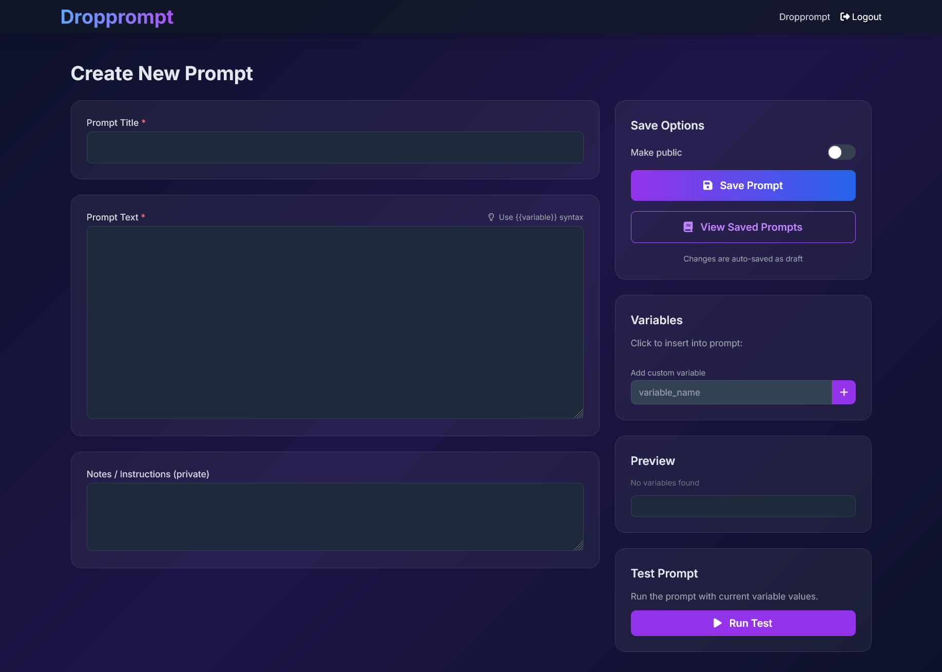 Dropprompt - Screenshot 5 showing product features and functionality