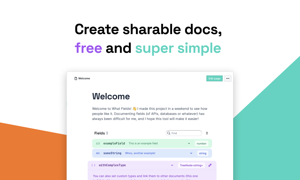 whatfields - 無料で非常にシンプルな共有可能なドキュメントを作成しますメディア1
