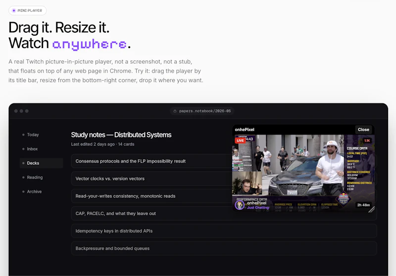 Twitch Mini Player screenshot 4