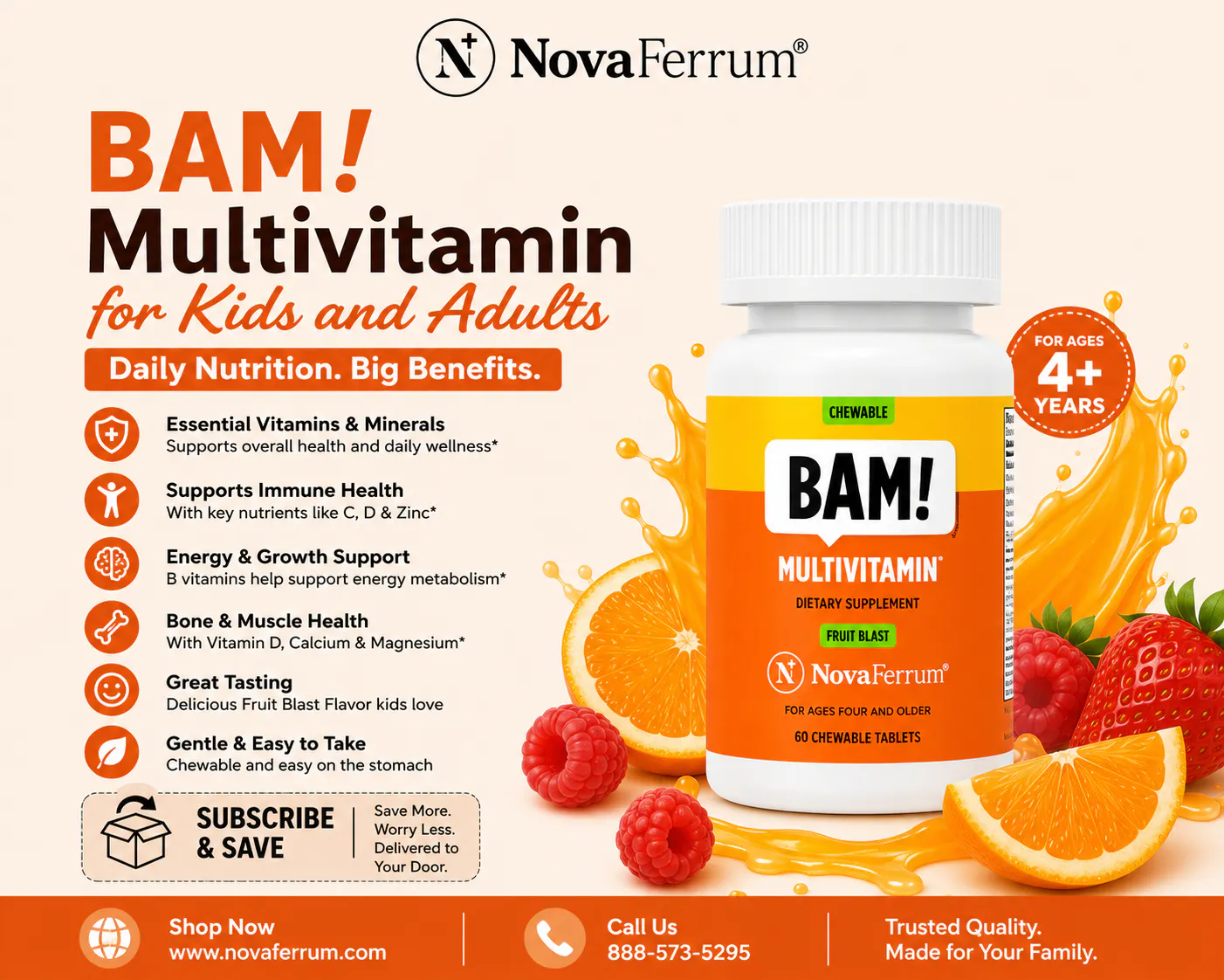 NovaFerrum BAM Chewable Multivitamin