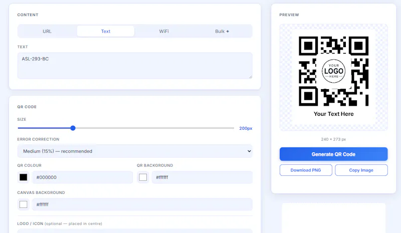 QR Code Generator Free, Custom Text  screenshot 3