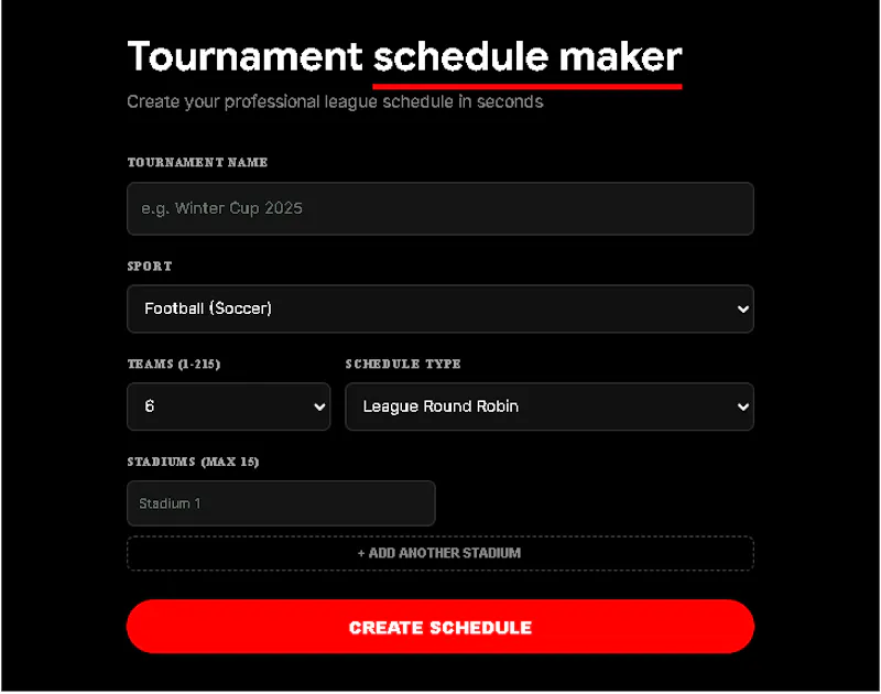 SPORTS Schedule Maker screenshot 2