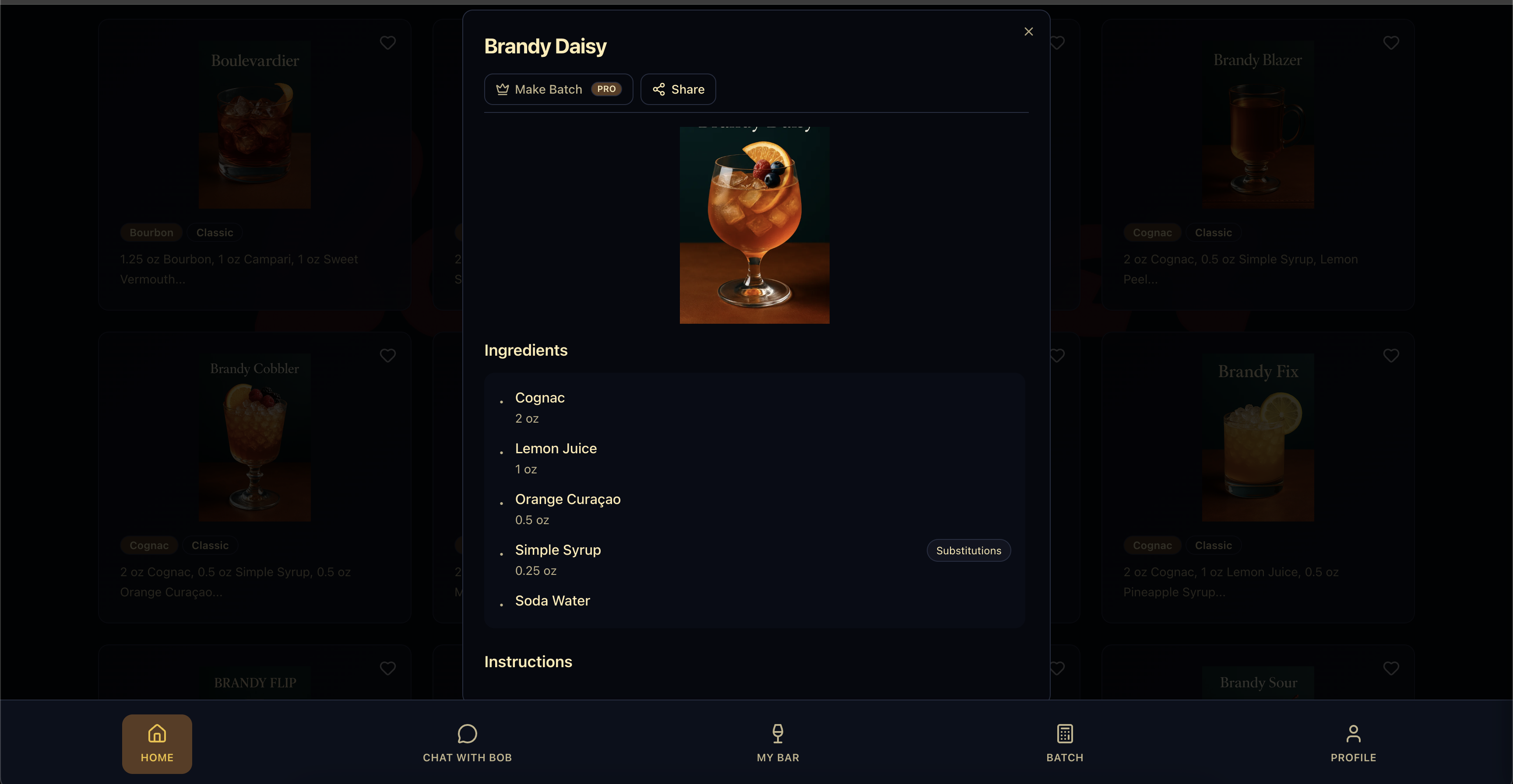 Bob's Bar - Screenshot 3 showing product features and functionality
