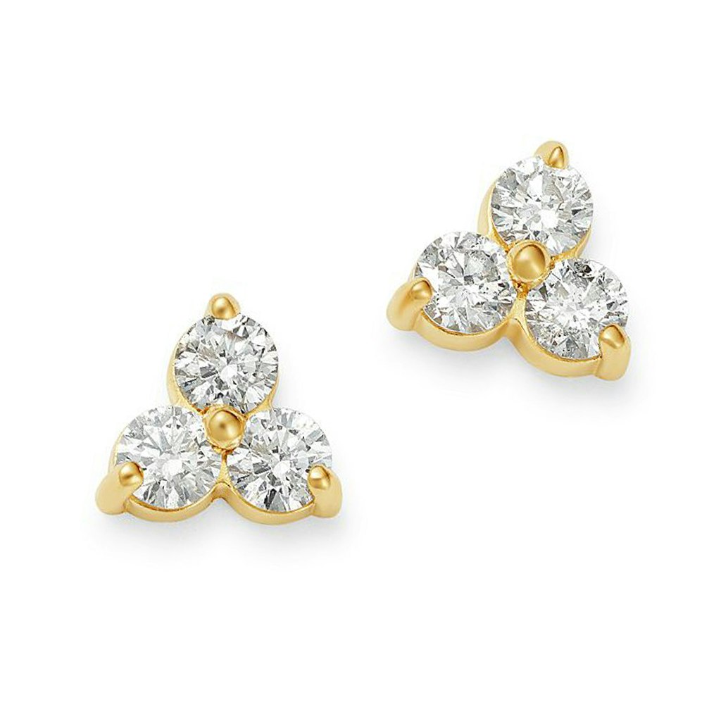 3 Stone Stud Earrings gallery image