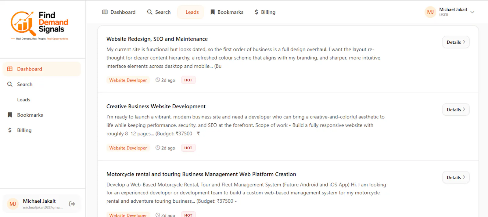 FindDemand Signals screenshot 2