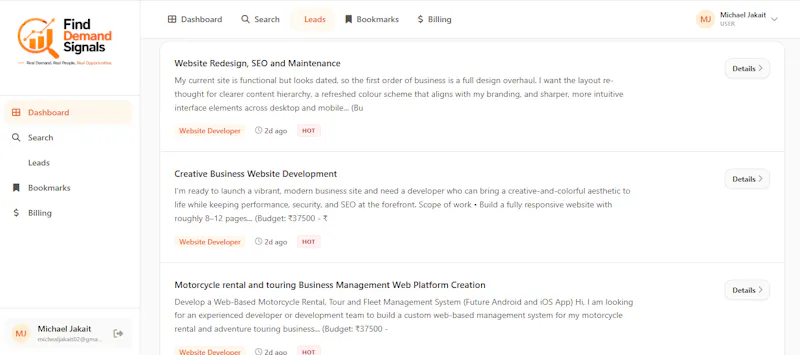 FindDemand Signals screenshot 2