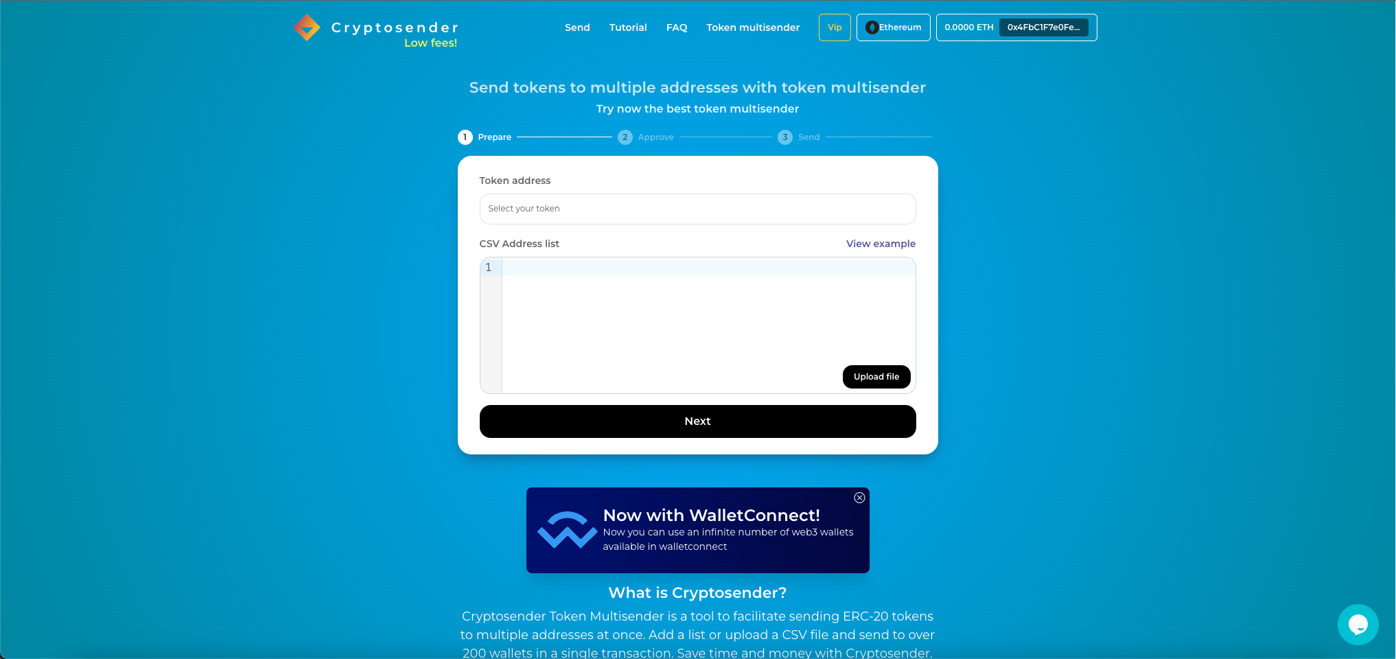 وسائط تشفير - أداة لإرسال الرموز ERC20 إلى عناوين متعددة 1