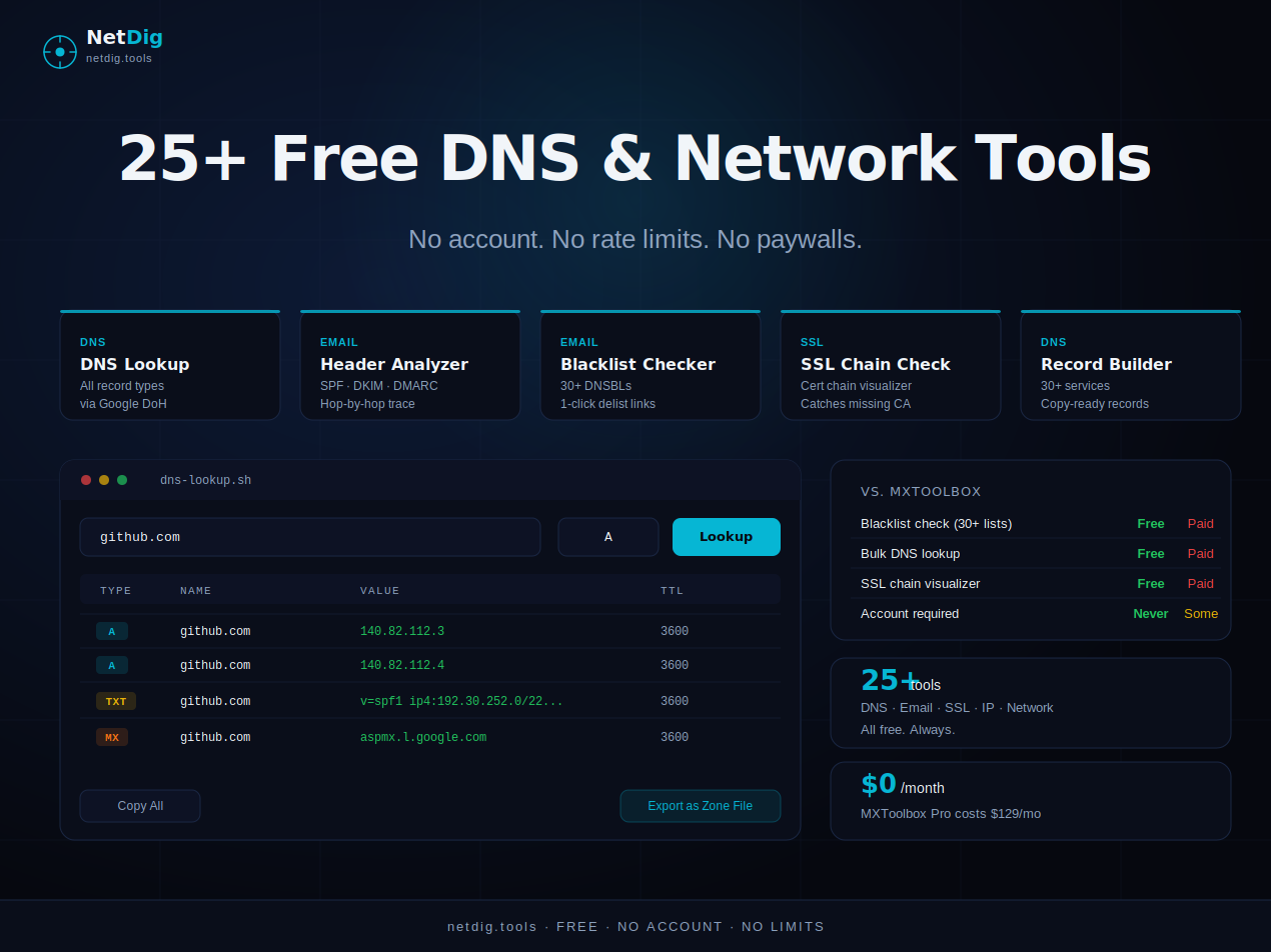NetDig — Free DNS & Network Tools gallery image