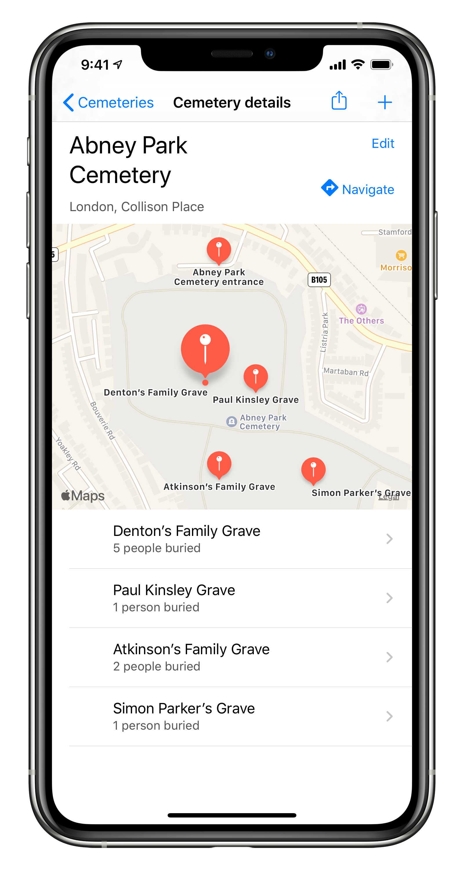 Family Graves Map gallery image
