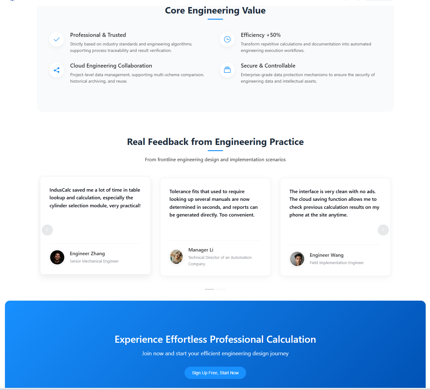 IndusCalc - Screenshot 2 showing product features and functionality