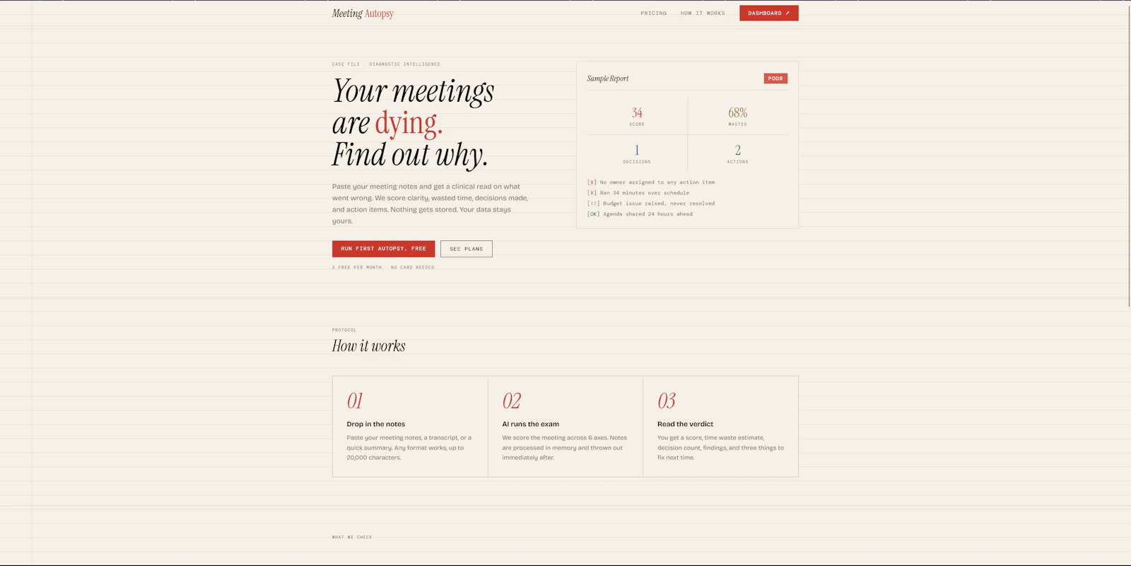 MeetingAutopsy screenshot 1