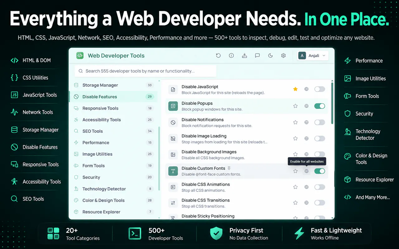 Web Developer Tools gallery image