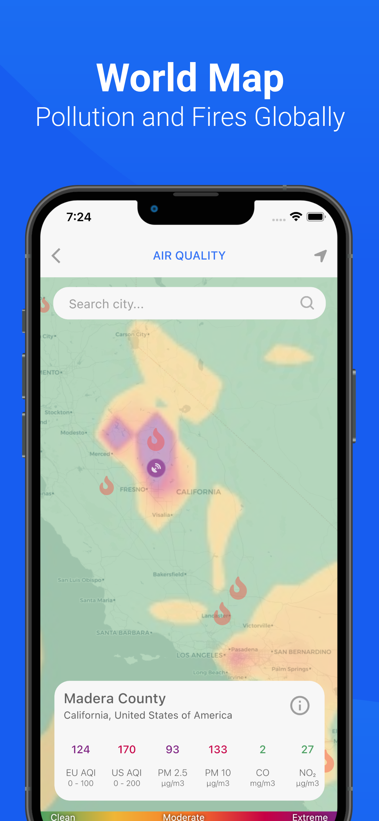 Aircare 2.0 - Hava kalitesi, polen, UV ve yangınları izlemek için uygulama medya 4