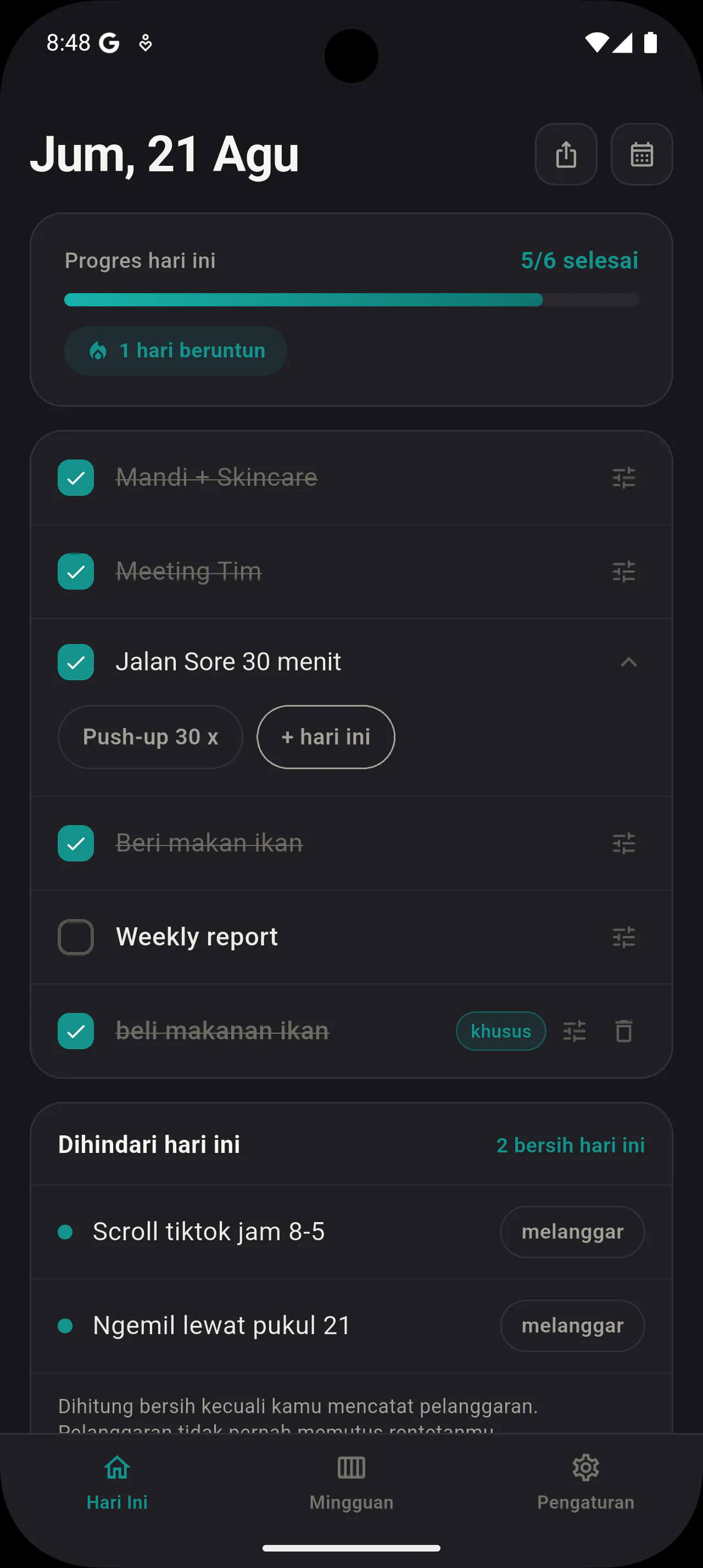 Polahari - Daily Checklist Templates