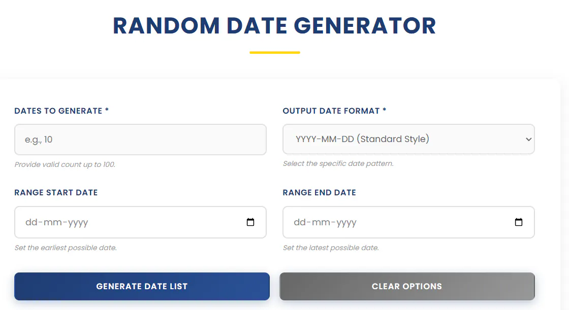 Random Date Generator | Ease Tools 项目横幅