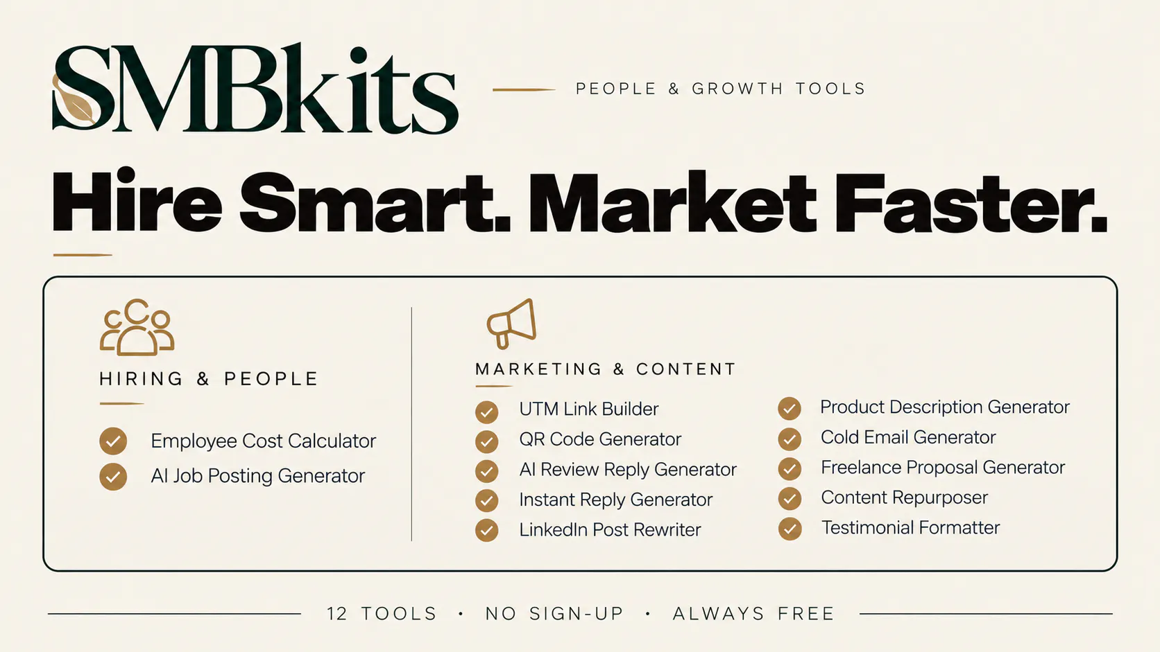 Maker of SMBkits — free small biz tools gallery image