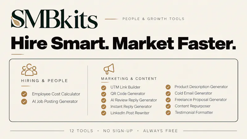 Maker of SMBkits — free small biz tools screenshot 3