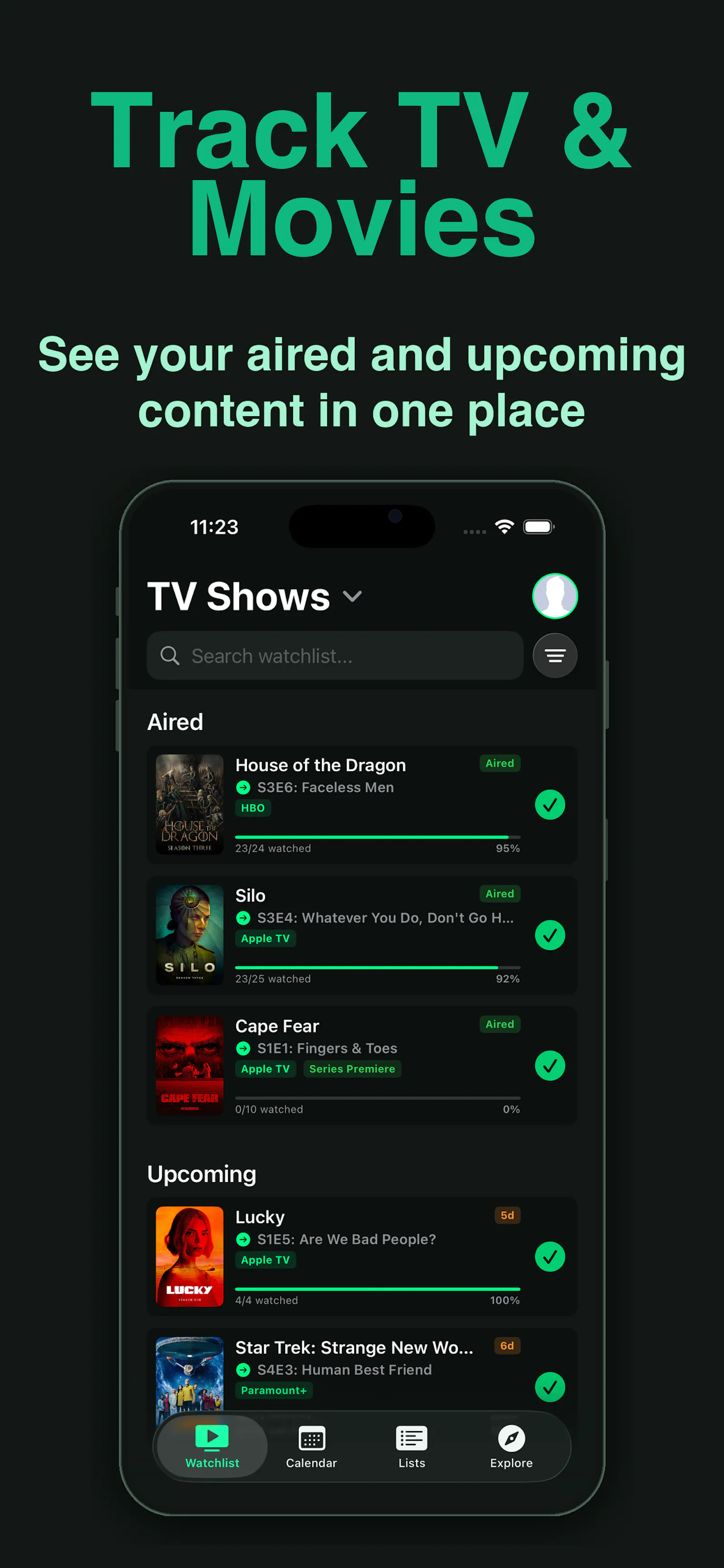 Scaena: TV & Movie Tracker screenshot 1