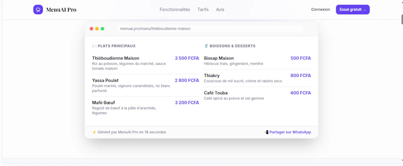 MenuAI Pro screenshot 2