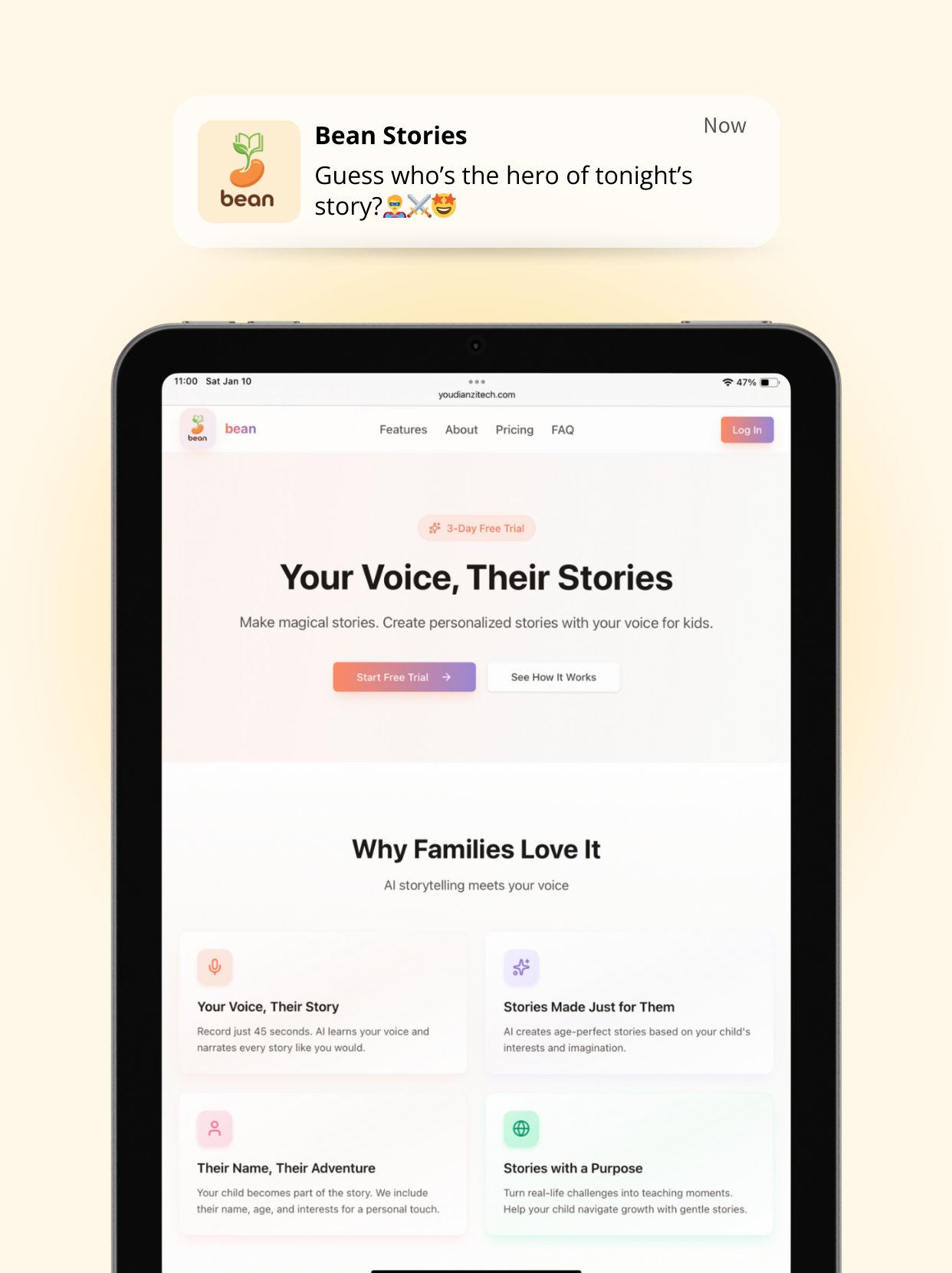 bean - Screenshot 2 showing product features and functionality