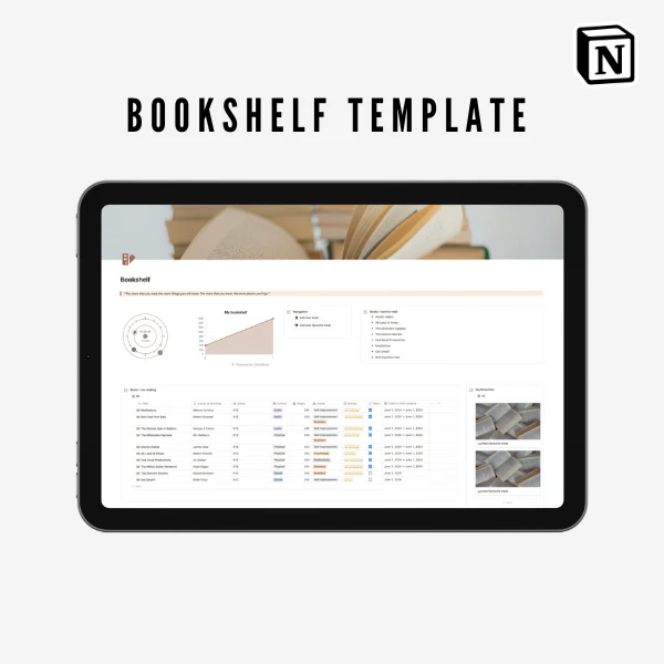 Notion Bookshelf template