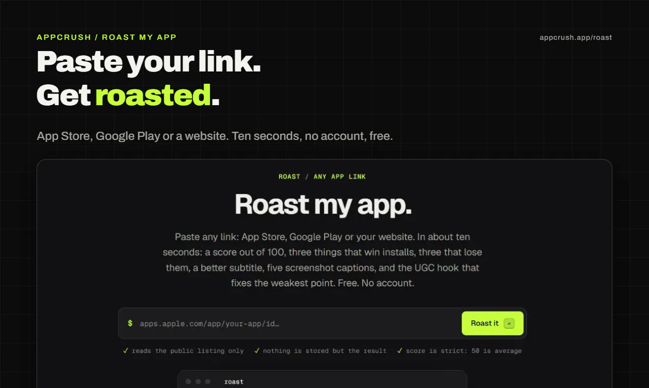 Roast my app by Appcrush gallery image