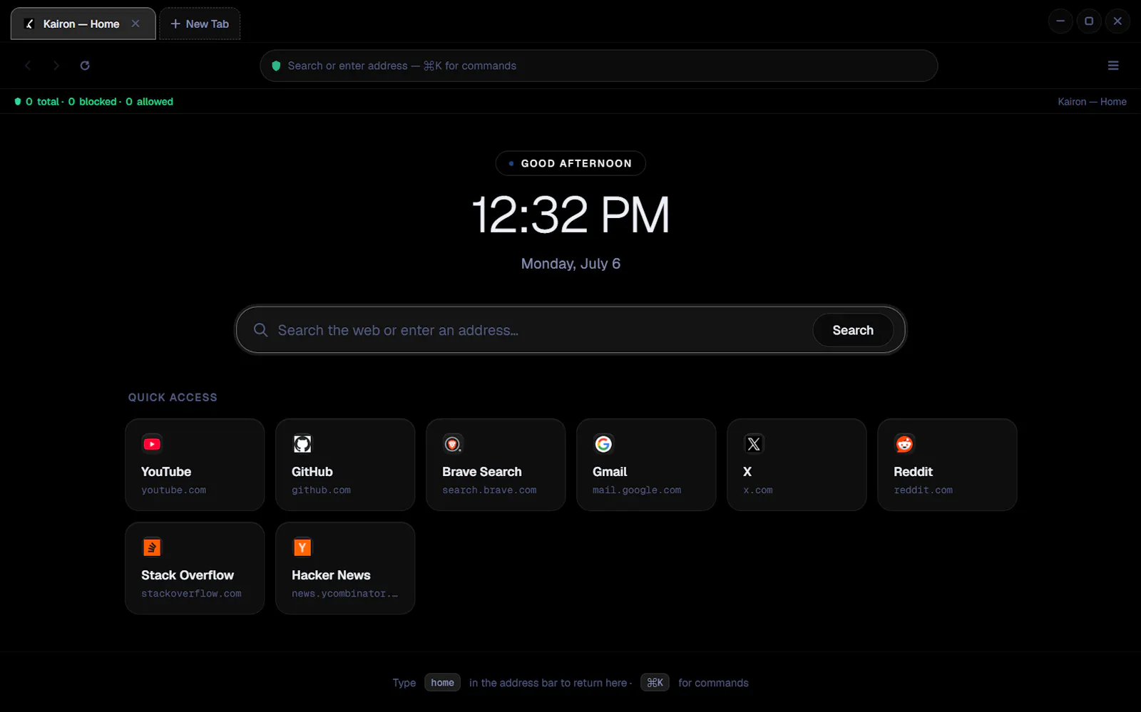 Kairon Browser screenshot 1