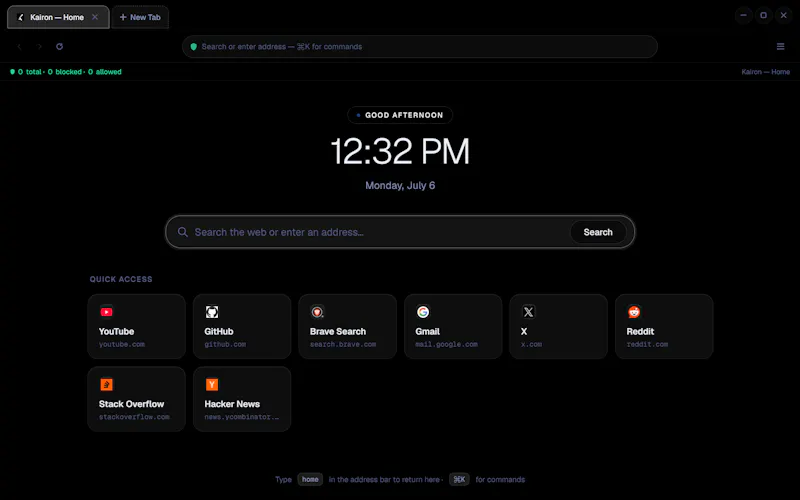 Kairon Browser screenshot 1