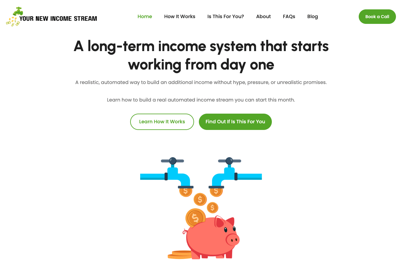 Your New Income Stream - Screenshot 2 showing product features and functionality