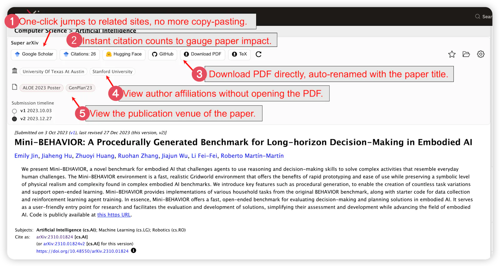 Super arXiv screenshot 1