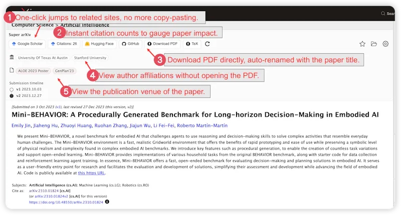 Super arXiv screenshot 1