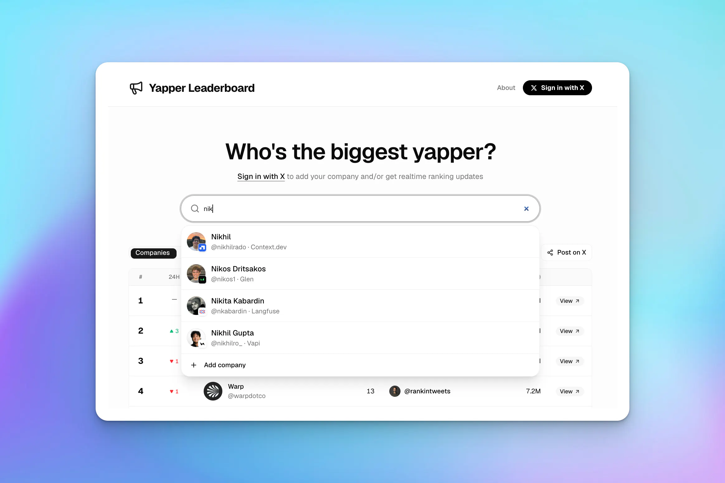 Yapper Leaderboard screenshot 3