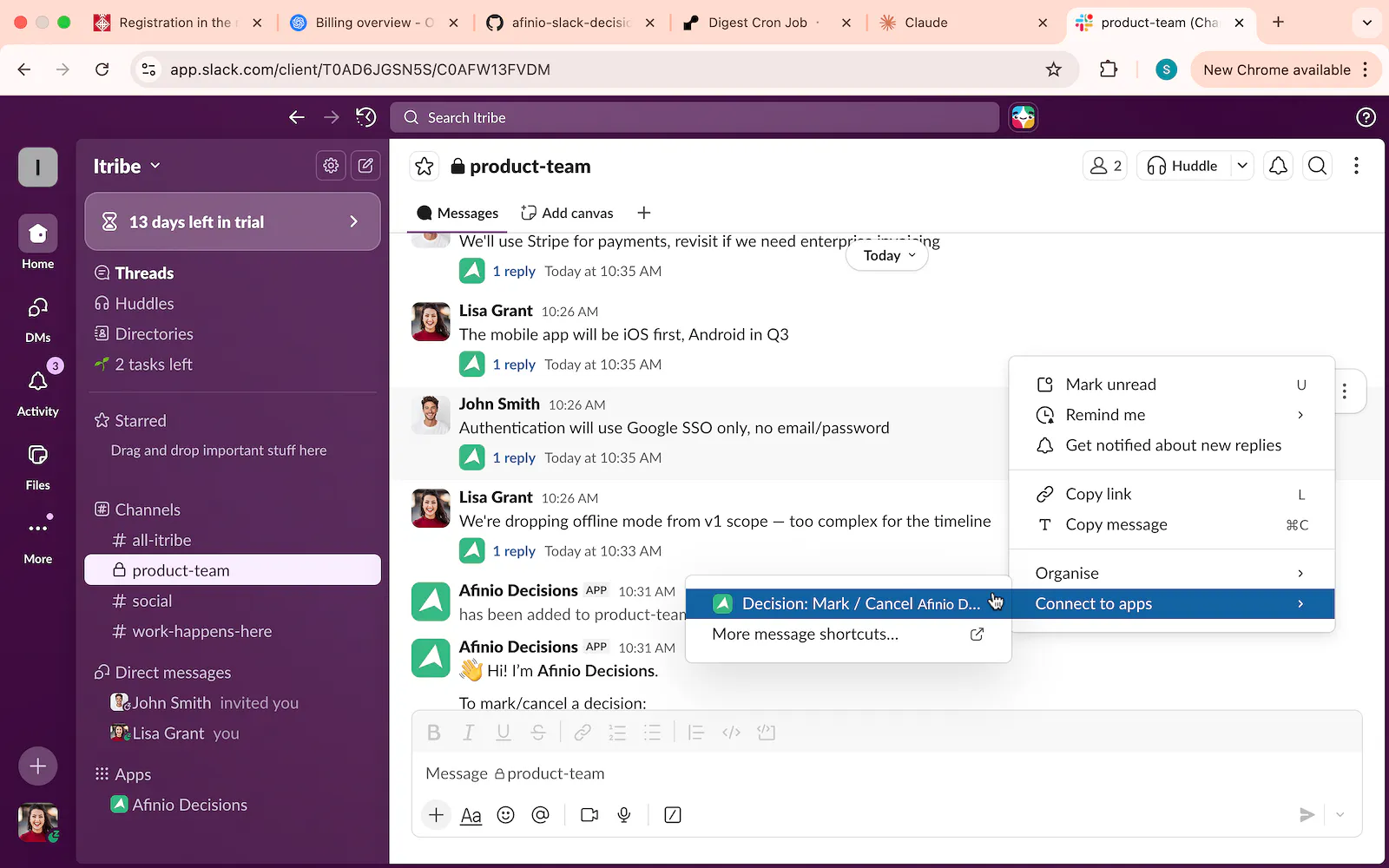 Slack Decisions Tracker gallery image