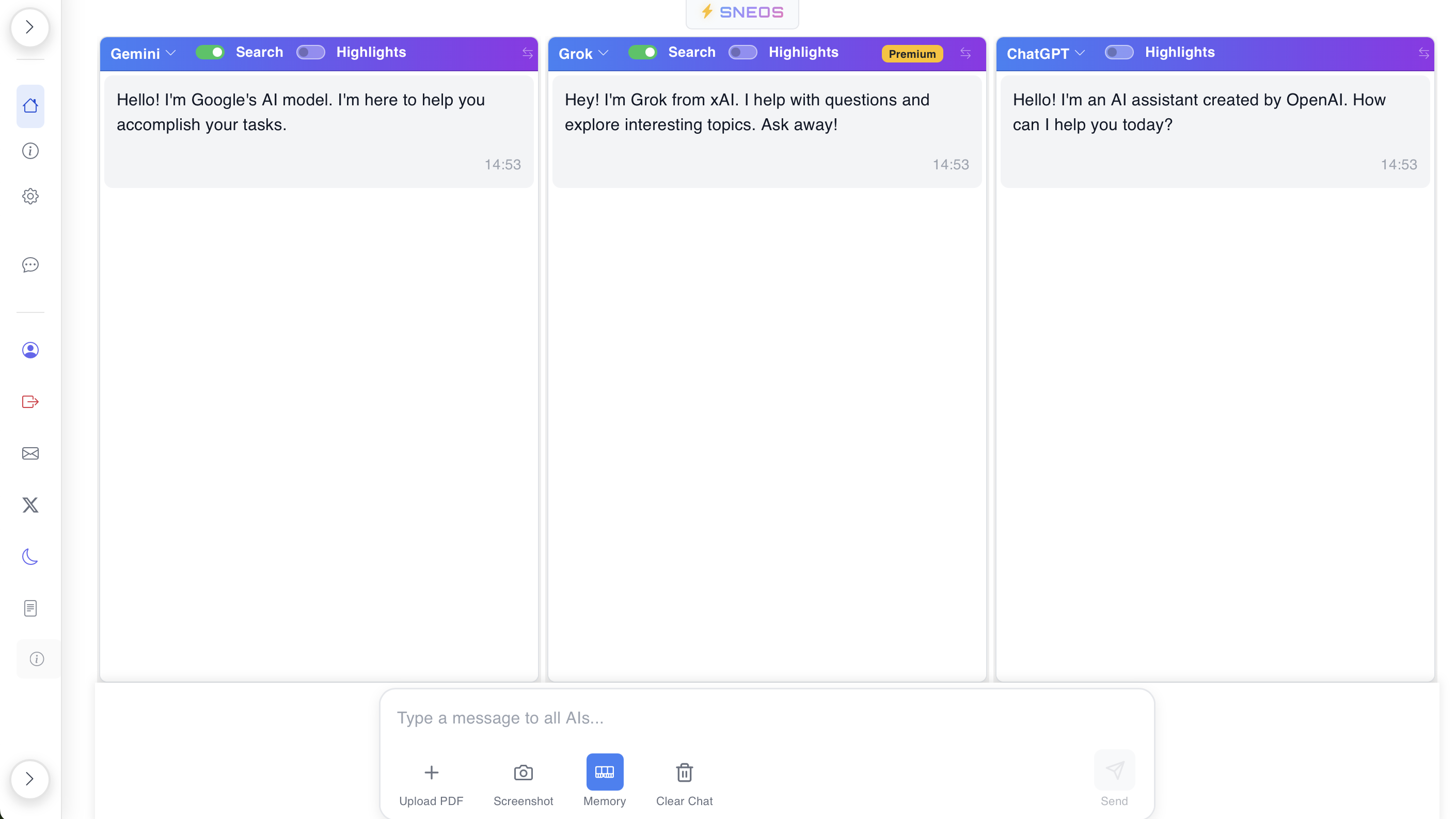 Sneos: Multi-Chat AI Assistant gallery image