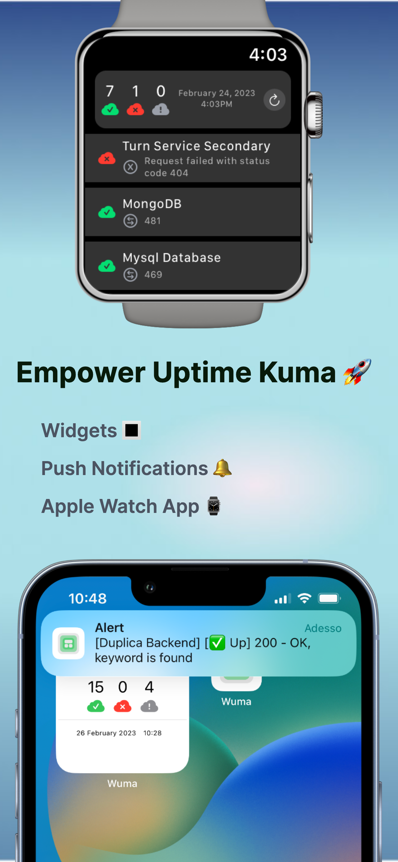 WUMA - अपटाइम कुमा प्रबंधक - IPhone, iPad और Apple वॉच पर अपटाइम कुमा मीडिया 1