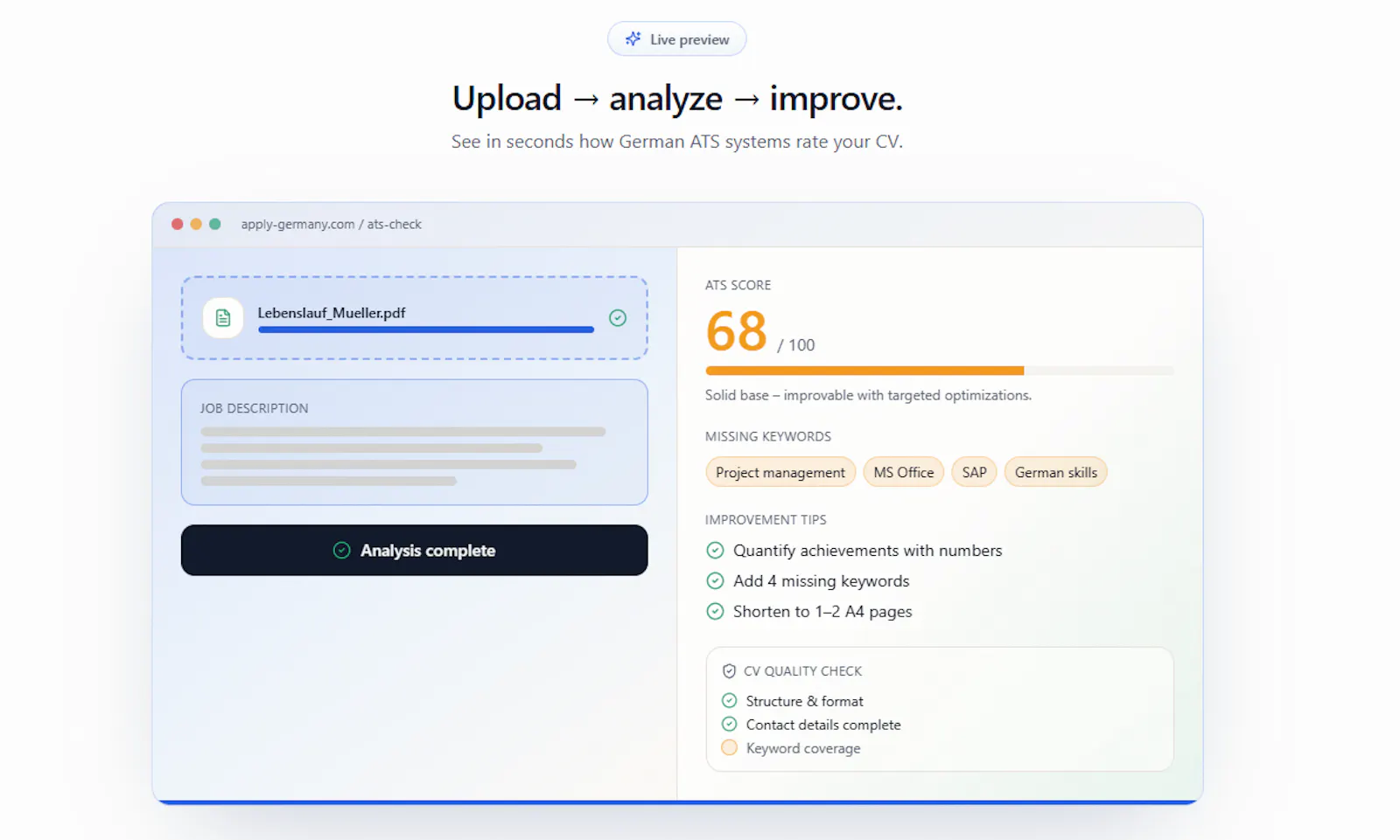 Apply Germany screenshot 2