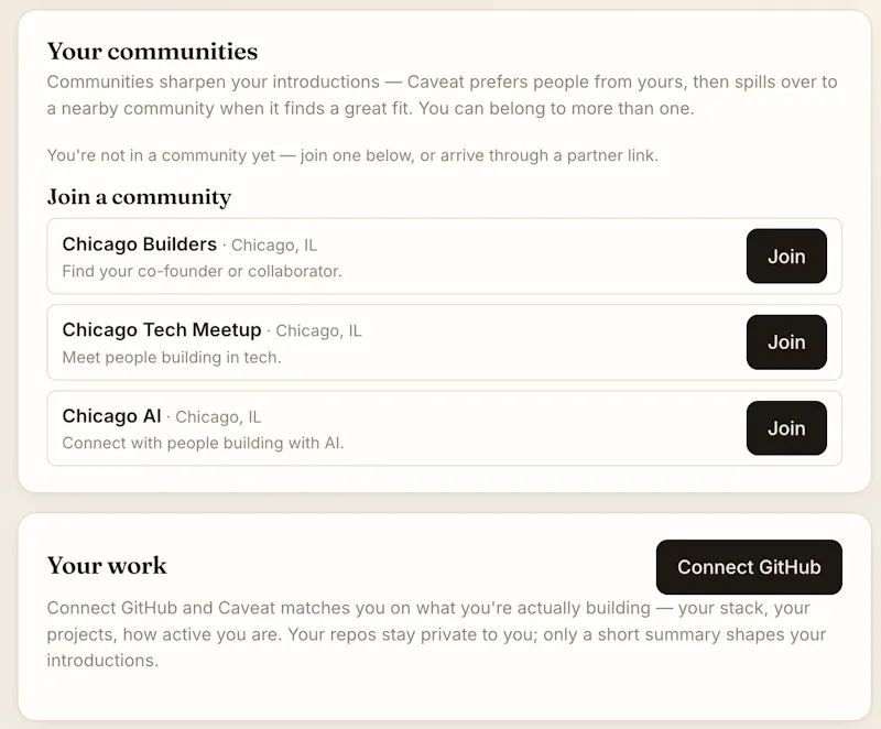 Caveat screenshot 3