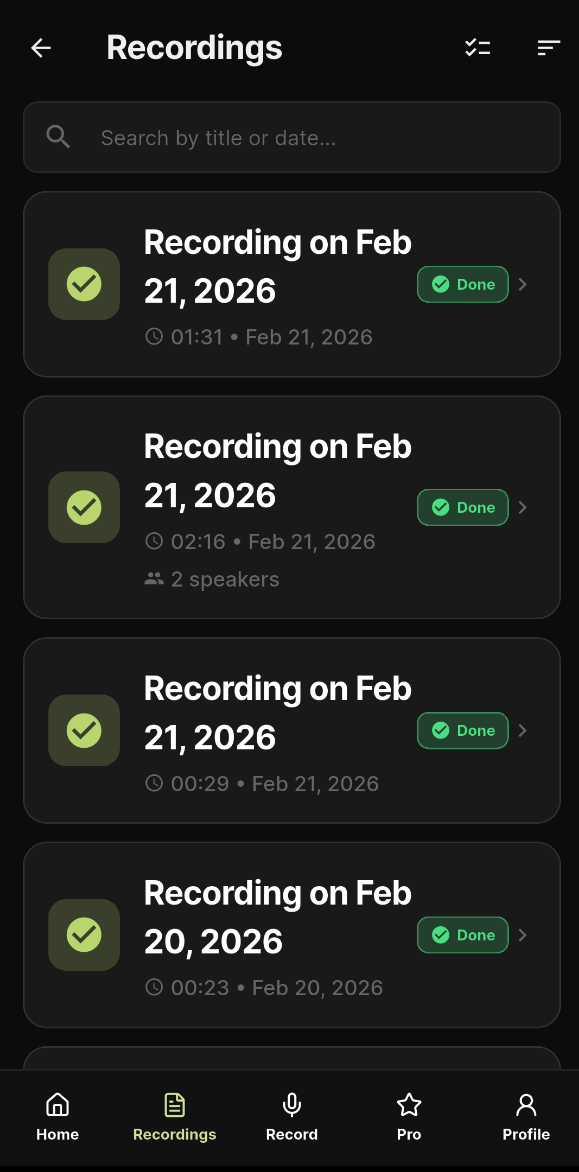 Voxyq - audio & video to text - Screenshot 4 showing product features and functionality