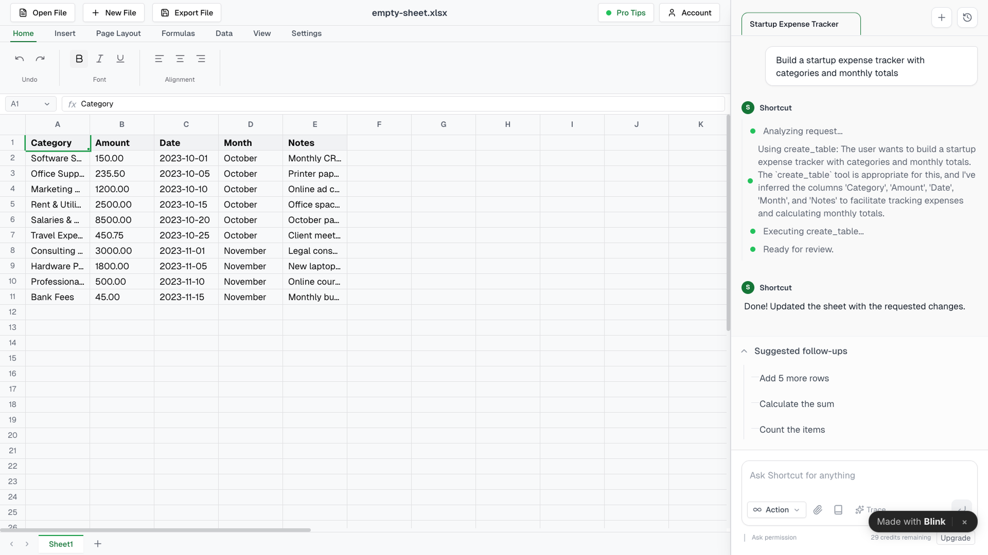 Blink Agent Builder - Screenshot 5 showing product features and functionality