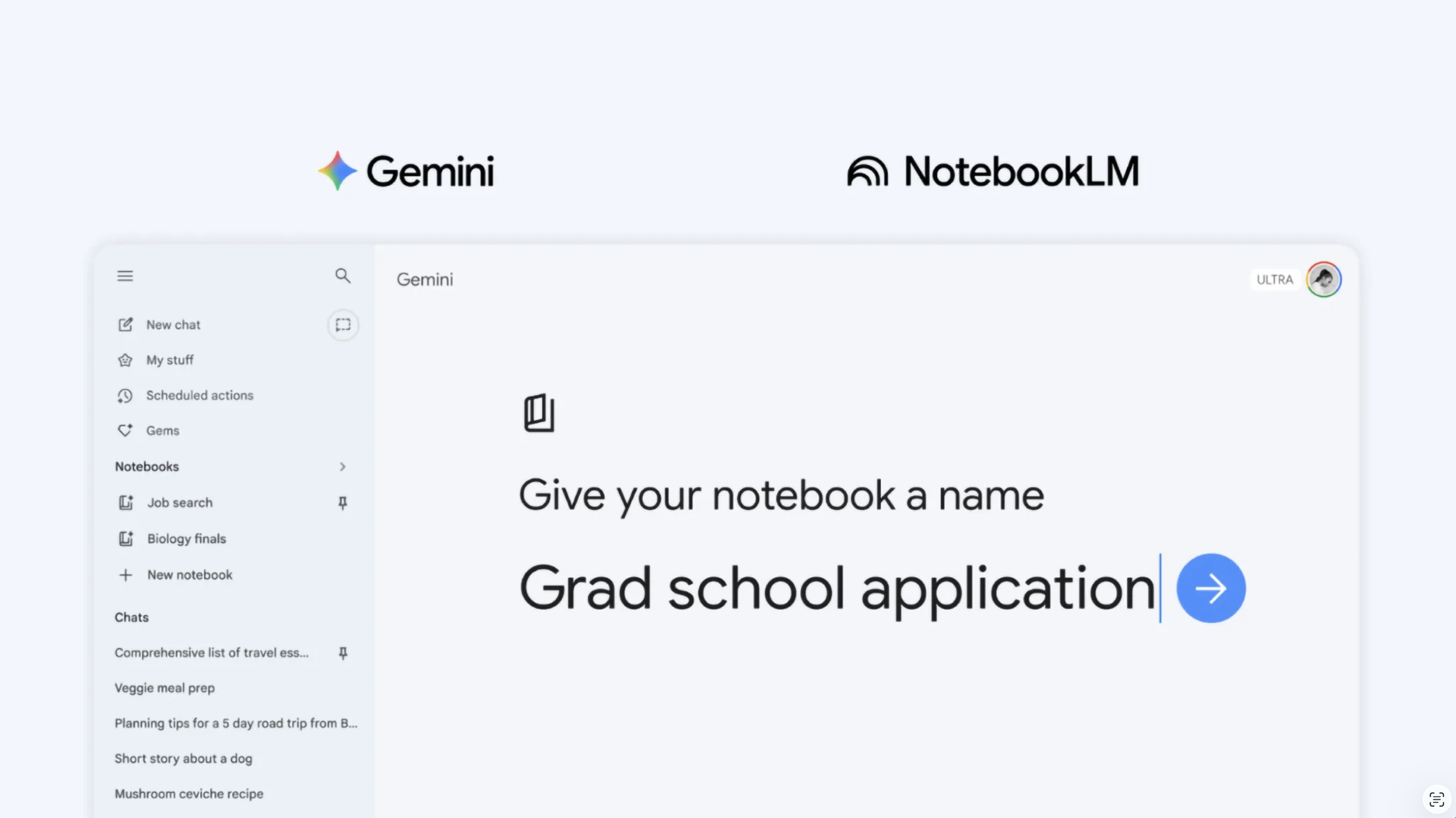 Notebooks in Gemini gallery image