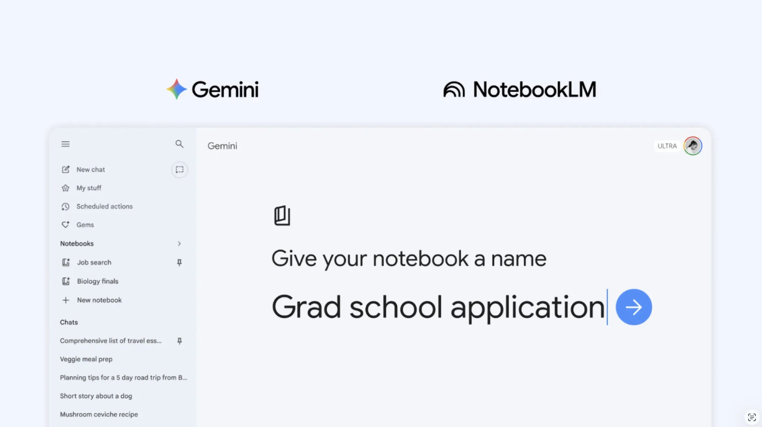 Notebooks in Gemini screenshot 3