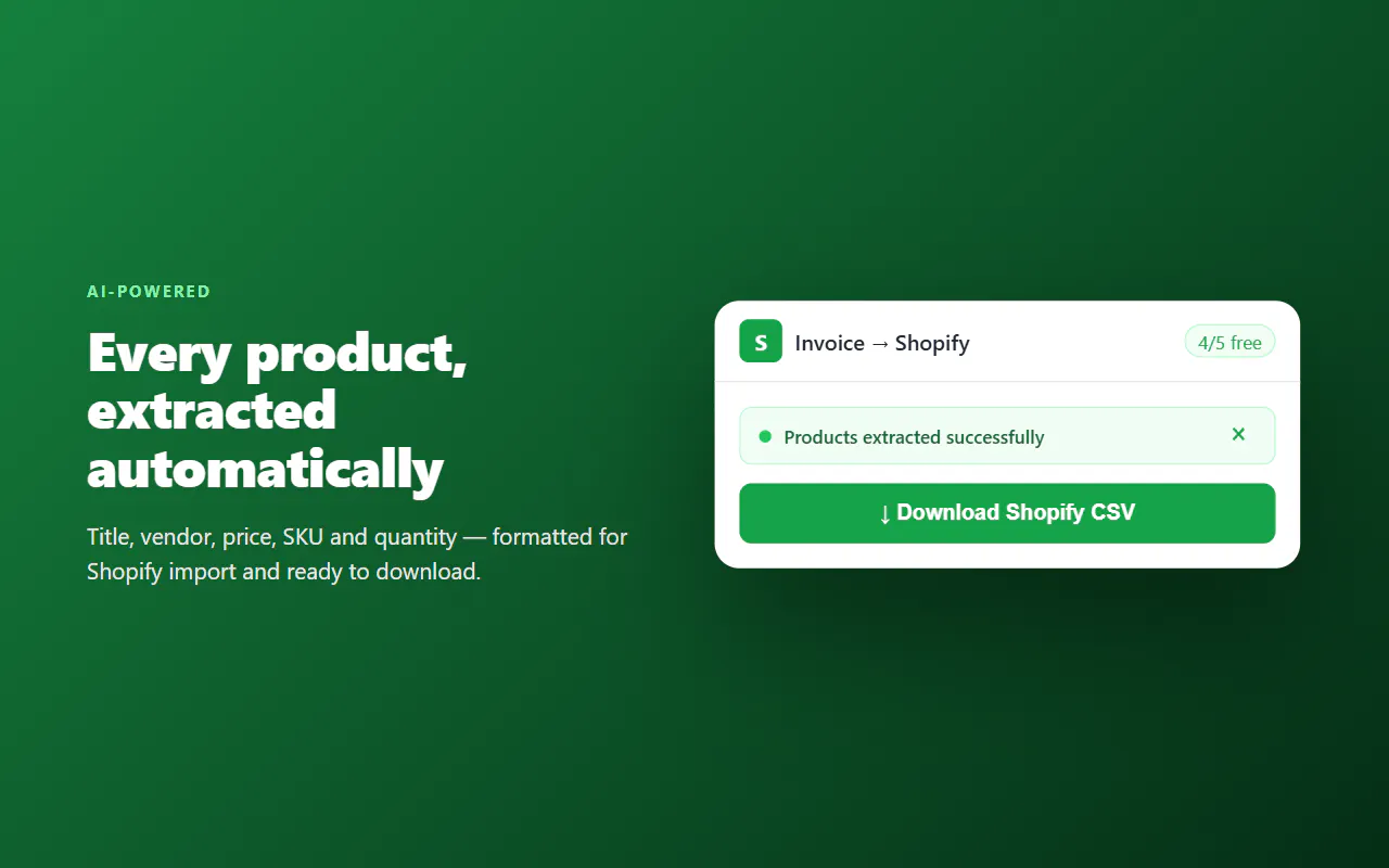Invoice to Shopify CSV Parser 截图 2