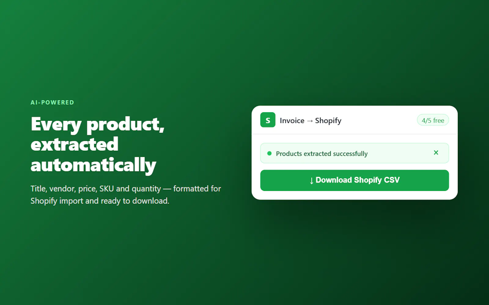 Invoice to Shopify CSV Parser screenshot 2