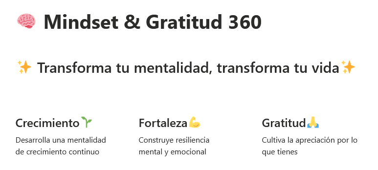 Diario de Gratitud y Mindset 360