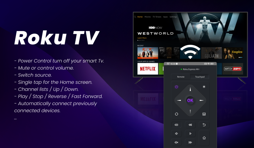 Roku TVのリモコン media 5