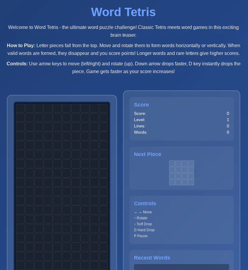 FreeWWW Word Tetris Game gallery image