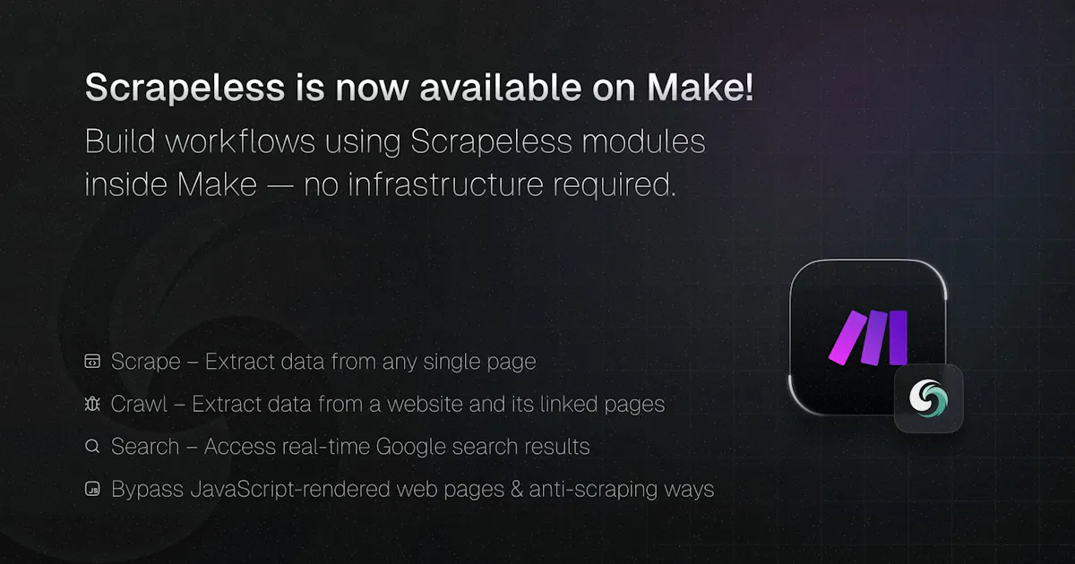 Scrapeless–Make.com Integrations