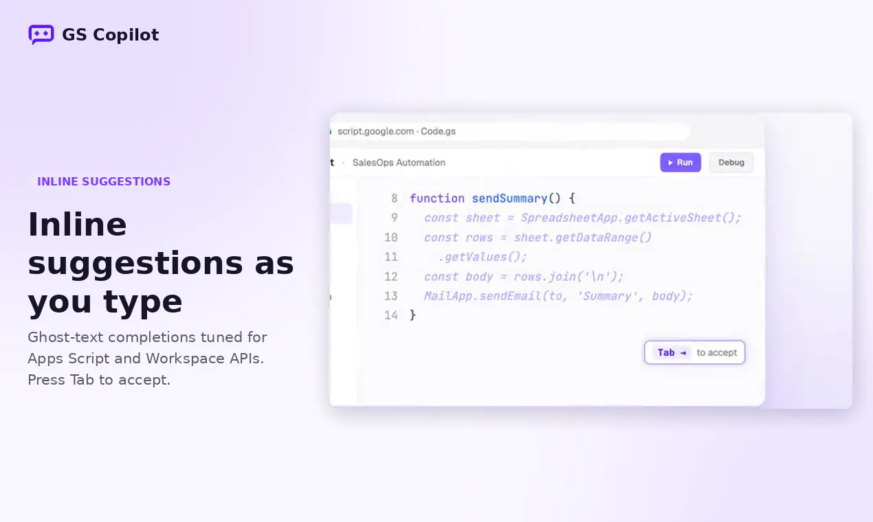 Google Apps Script Copilot gallery image