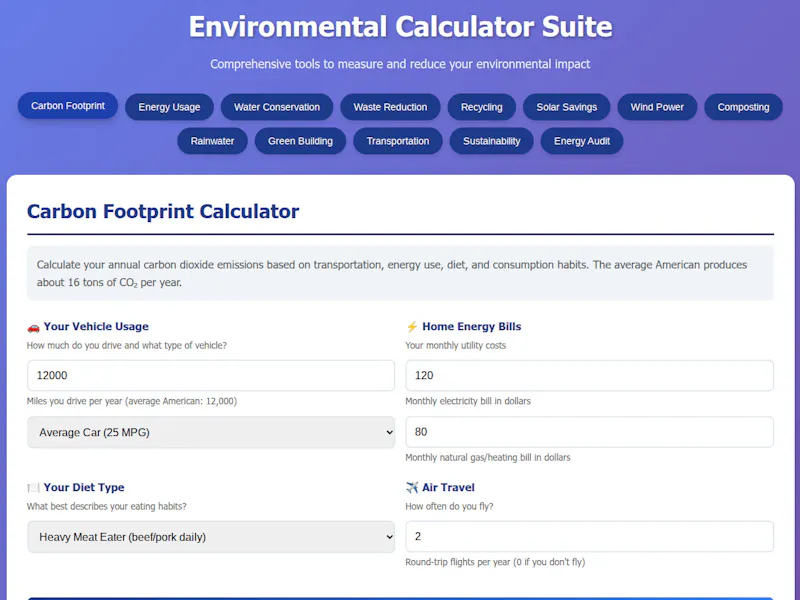 Environmental Calculator Suite screenshot 1